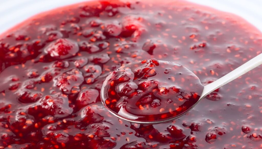 Confiture de framboises traditionnelle avec grains