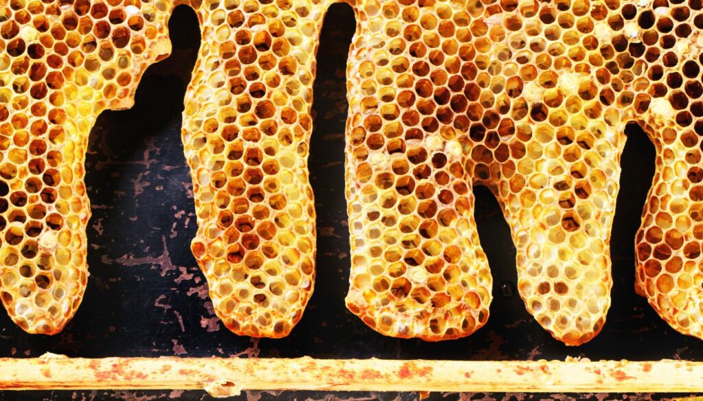 Nid D'abeille : alvéoles dans une ruche