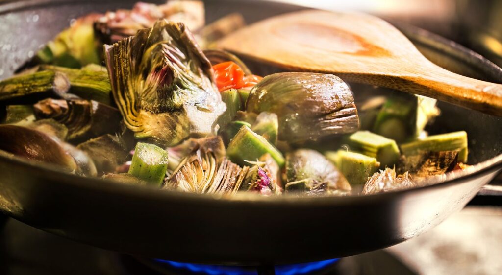 cuisson des artichauts à la poêle