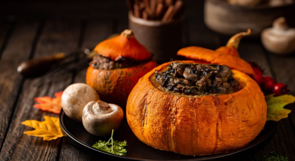 Potiron farci au four viande hachée