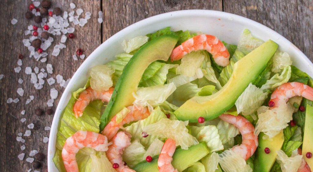 salade avocat pamplemousse crevette