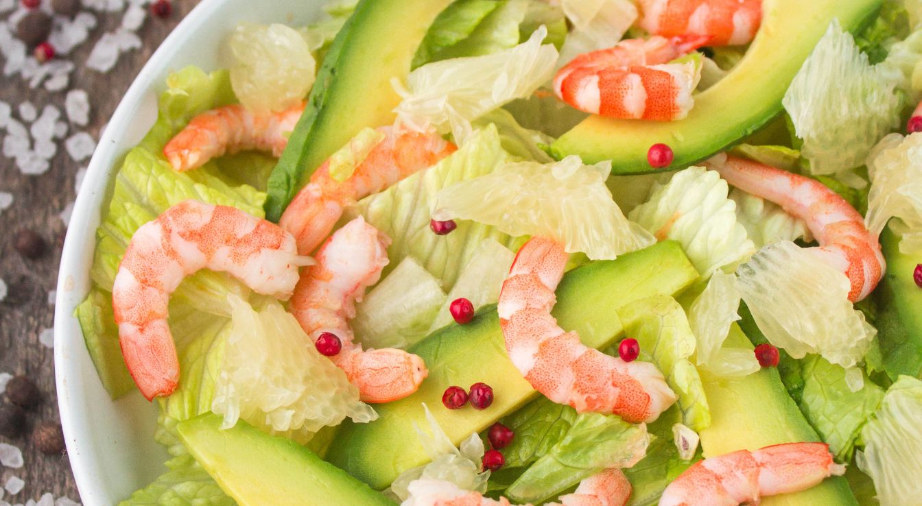 salade pamplemousse avocat crevette