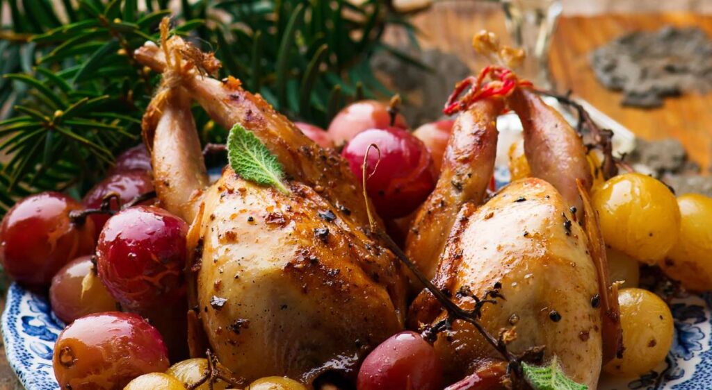 recette cailles aux raisins