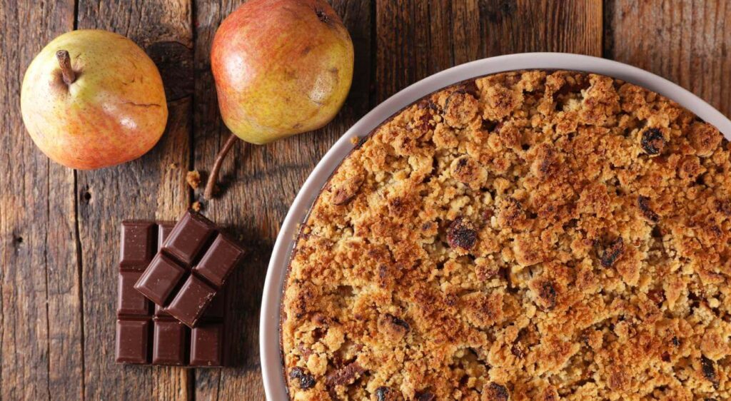 Crumble à la poire chocolat recette