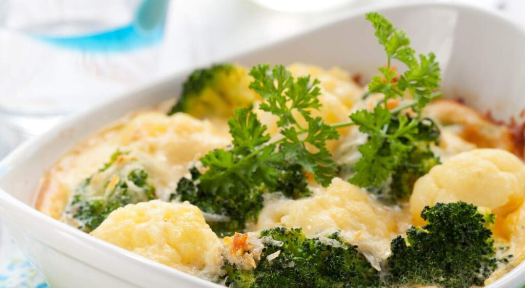 gratin brocoli et chou fleur