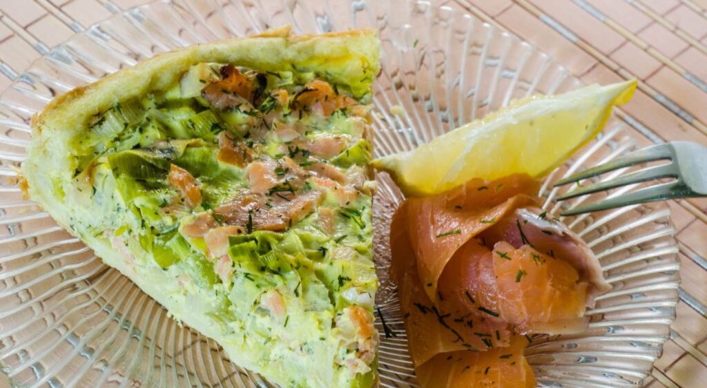 tarte aux poireaux et saumon fume