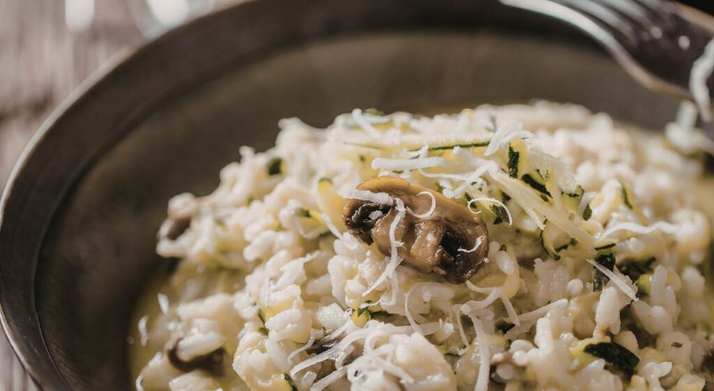 risotto aux poireaux et champignons